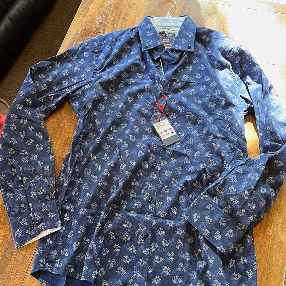 Guide London stretch fabric button up mens NWT